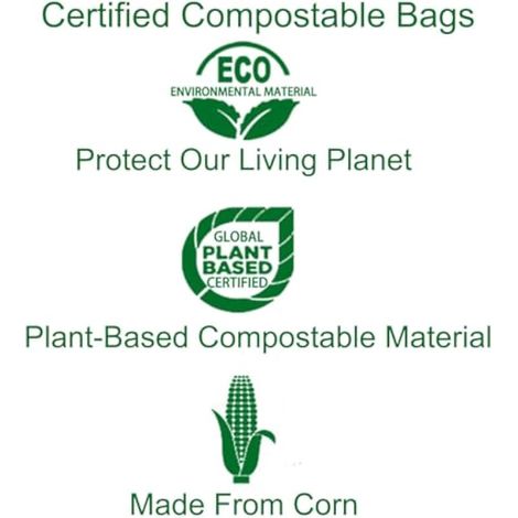 100 sacs poubelle biodégradables de 15 à 20 litres, sacs pour compost, 100 sacs poubelle biodégradables pour la cuisine et sacs poubelle biodégradables pour la cuisine (1/3)
