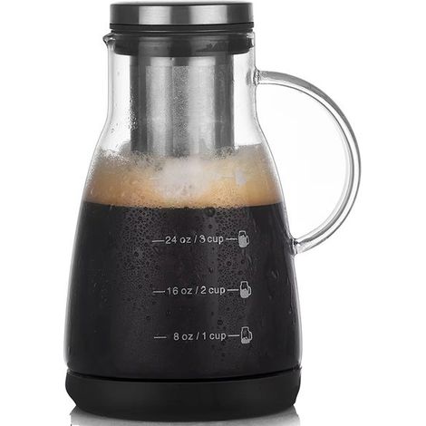 1 Stück. Farbe: siehe Foto. Material: Glas und Silikon. Zubehör für Kaffeemaschinen, Kaltbrüh-Kaffeemaschinen und Filterkaffeemaschinen.