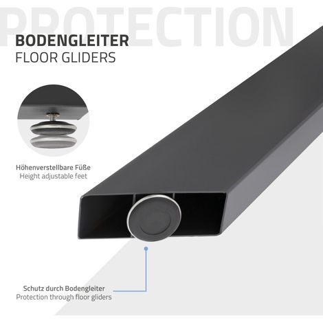 ML-Design Pied de Table Spider 78x71x150 cm, Structure en Croix, Anthracite, en Métal, Revêtement en Poudre, 150 kg, Design Industriel, Protection du Sol Inclus, Robuste, avec Matériel de Fixation