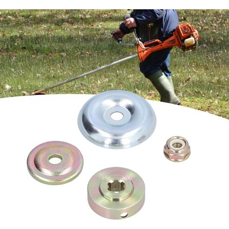 Plaque de butée, rondelle de butée, patin, écrou de blocage, pièces de rechange pour tête de coupe-bordures, jeu d'outils standard (4 pièces) (1/5)