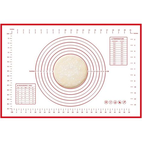 Tapis de pâtisserie en silicone antiadhésif extra épais 0,5mm – Surface mesurée pour fondant et pâte – 16'' x 24'' – Nettoyage facile