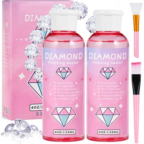 Mastic de peinture diamant - Accessoire de peinture diamant transparente - Avec brosse - Pour des images brillantes - 240 ml (1/5)