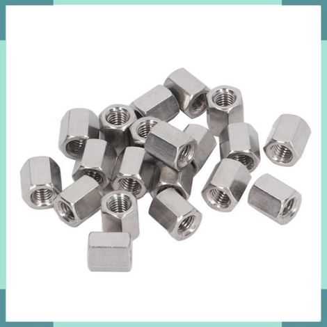 Lot de 20 Écrou d'accouplement, Filetage M8x1,25, Acier inoxydable 304, Longueur 15mm, pour tige filetée (1/5)
