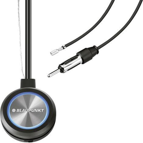 Antenne pour voiture – Amplificateur intégré – Éclairage bleu – Installation sans perçage – Longueur câble 2.9m – Réception AM/FM – Blaupunkt