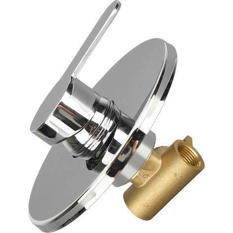 Mitigeur de douche à poignée en laiton massif, vanne encastrée 3 voies ronde, eau chaude/froide, kit garniture salle de bain (1/5)