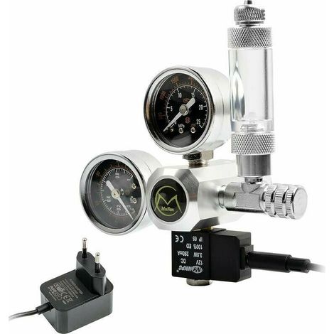 Regolatore di CO2 per acquario con adattatore 12V, riduttore di pressione per acquario, doppio manometro con contabolle e valvola di ritegno, interfaccia W21.8 (1/5)