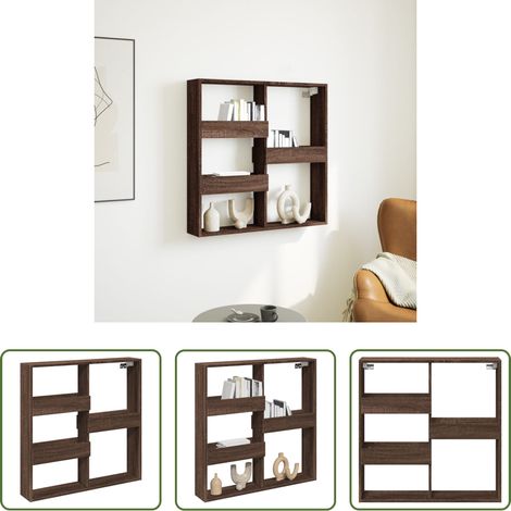 Holzwerkstoff - Wandschrank Braun Eichen-Optik 80x15x80 cm Holzwerkstoff (1/5)