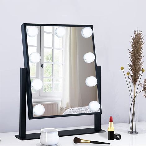 Hollywood Vanity Mirror with 9 LED Bulbs, 3 Color Lighting Modes (1/5)
