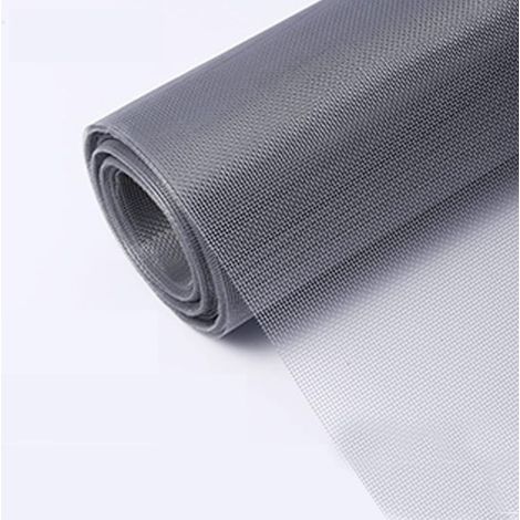 Moustiquaire de fenêtre 80x100cm, enrouleur réglable, maille en fibre de verre grise, durable et ignifuge, moustiquaire anti-insectes et anti-mouches (1/4)
