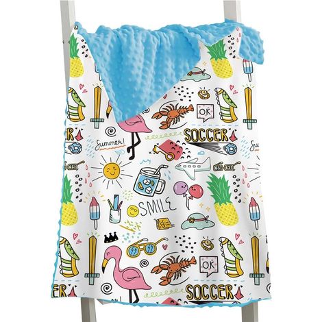 Summer Blanket for Children, Cartoon Minky Fleece Blanket for Boys, Girls, and Babies, Soft Breathable Microfiber Polka Dot Bed Blanket for Stroller/Sofa (Holiday Size 1.73x102cm) (1/5)