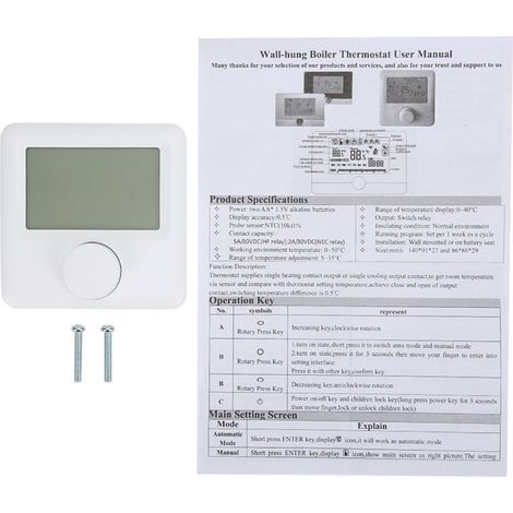 Fafeicy Contrôleur programmable de température de thermostat programmable de chauffage d'affichage à cristaux liquides de HYO6BW (1/5)