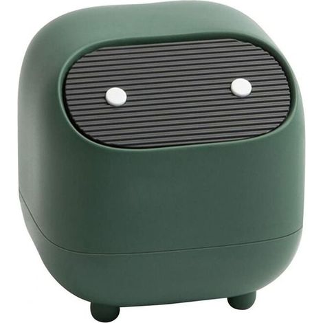 Petite poubelle mignonne poubelle de bureau ninja avec couvercle poubelle de voiture poubelle domestique poubelle de bureau (poubelle verte) (1/5)