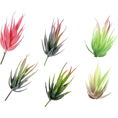 Lot de 6 fausses fleurs, imitation aloès zébré, plantes grasses artificielles, accessoires et fournitures pour loisirs créatifs. (1/5)