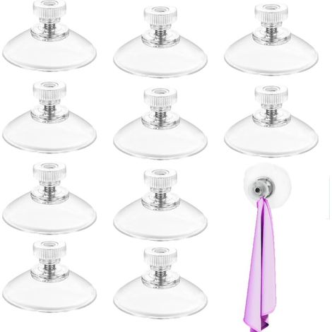 10 Saugnäpfe mit Gewinde und Rändelmuttern, 41 mm Einschraub-Saugnäpfe, transparente Kunststoff-Gewindesaugnäpfe, Schraub-Befestigungs-Saugnäpfe mit Gewinde für Autodekoration und zum Aufhängen (1/5)