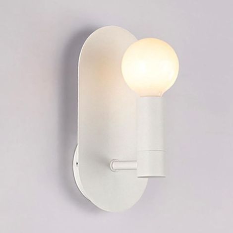 Applique murale Chandelier E14 en métal Ultra-Mince, Appliques Murales de chevet design rétro (blanc) (1/5)