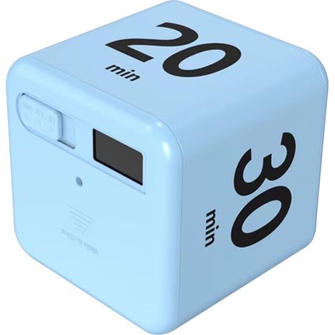 Cube Timer - 6 6 Cm - Gravity Sensing Flip Countdown Timer - For Study Cooking Sports Office Use - 15 20 30 60 Min Options - 1 Piece