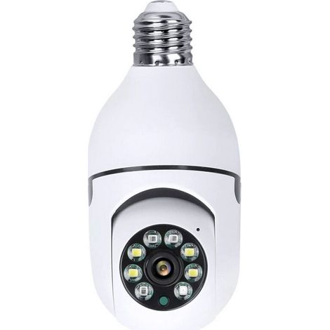Caméra WiFi 360 Panoramique Ampoule 1080P Caméra de Sécurité avec 2,4 GHz et 5 GHz Double WiFi 360 Degrés Vue Panoramique Caméra de Surveillance sans Fil à Domicile Vision Nocturne Audio Bidirectionne (1/5)