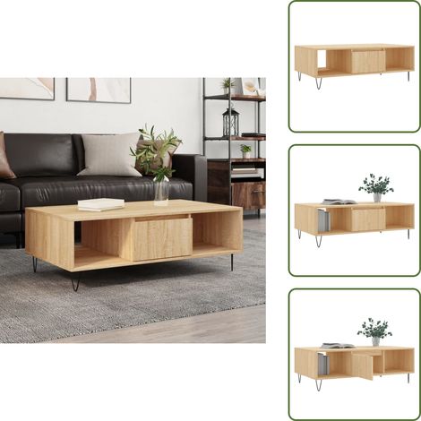 Couchtisch Sonoma-Eiche 104x60x35 cm Holzwerkstoff - Couchtisch - Wohnzimmerschreibtisch - Beistelltisch - Esszimmertisch - Holzmöbel (1/5)