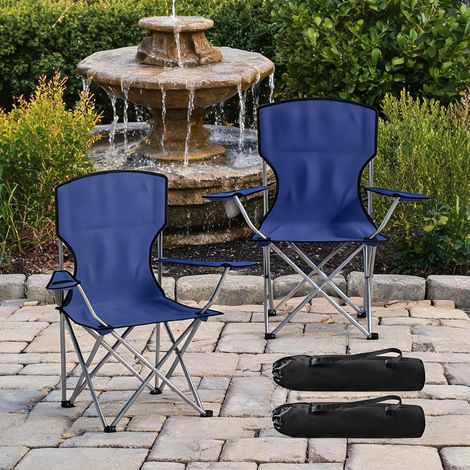 Chaise de camping pliable bleu Foncé 88 x 57 x 97 cm (1/5)