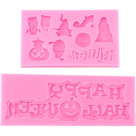 2Pcs Halloween Silicone Mold Witch Spectre High Heels Shape DIY Nonstick Durable Halloween Baking Mold (1/5)