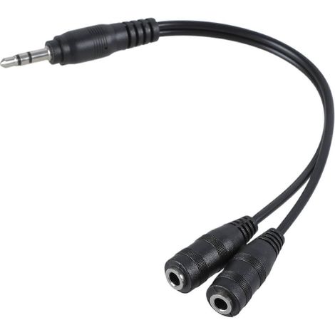 Adaptateur de câble audio pour casque audio 3,5 mm vers double prise jack pour casque et microphone (1/5)
