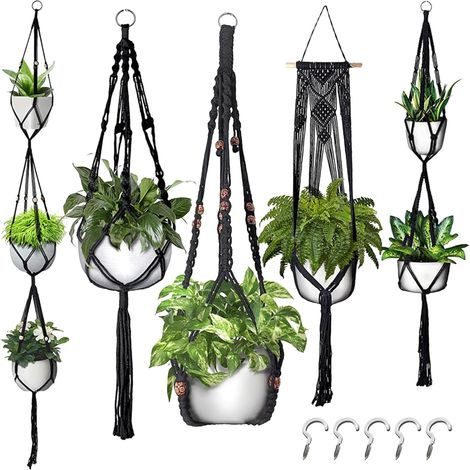 Blumentopfaufhänger 5 Stück Boho Makramee verschiedene