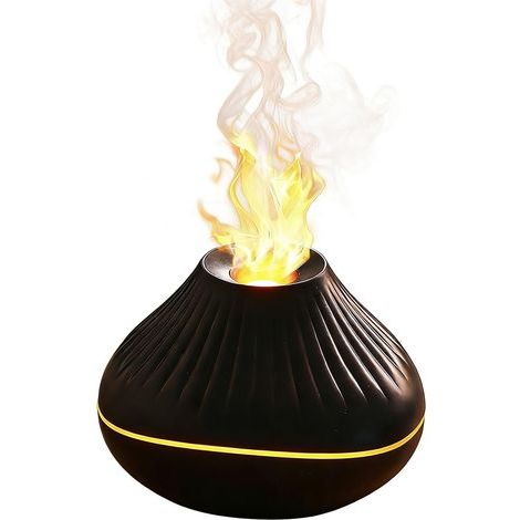Diffuseur humidificateur avec design volcan, 160 ml, 7 couleurs LED dynamiques, fonctionnement silencieux et arrêt automatique pour bureau et maison (1/5)