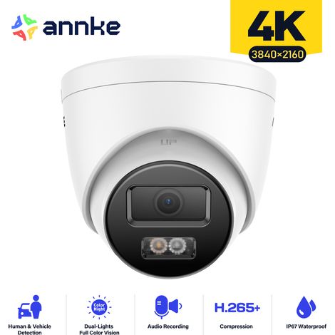 ANNKE 4K Ultra HD 8MP POE Camera Security Network Outdoor Indoor Weatherproof Dome EXIR Night Vision Email Alert CCTV Camera 4.4MM (1/5)