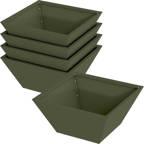 Maison Exclusive - Maceta para Jardín 5 pcs Verde Oliva 35 x 35 x