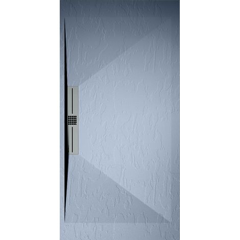 Mineralguss-Duschwanne extra flach EDIS Schieferoptik GRAU 90x90 cm (1/5)