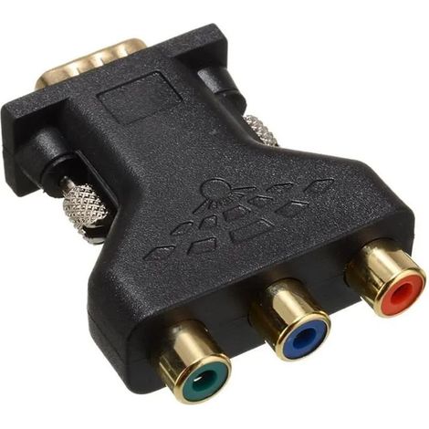 Adaptateur VGA RCA vidéo femelle vers HD 15 broches, convertisseur VGA, composant de Style, adaptateur de pri (1/5)