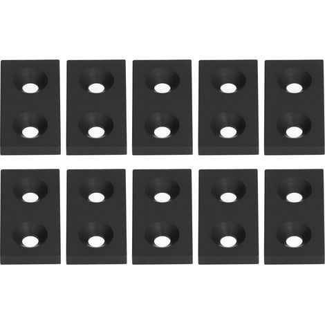 10 Capsules d'Extrémité en Aluminium Noir pour Rail Linéaire 3060, Couvercles de Protection pour Guidage (1/5)