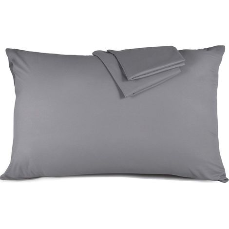 Pillowcase 50x70 cm - Set of 2 100% Super Soft Microfiber, Anti-mite and Hypoallergenic (Grey)