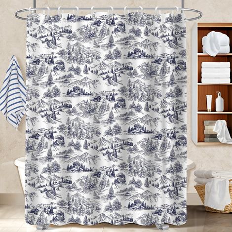 Rideau de douche en polyester 180x180 naturel polyester pour salle de bain pour mur irrégulier (1/5)