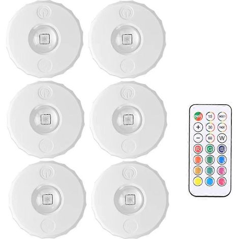 Wiederaufladbare RGB-LED-Strahler mit Nachtlicht und drahtloser Fernbedienung für Kleiderschrank, Abstellraum oder Schlafzimmer. (1/5)