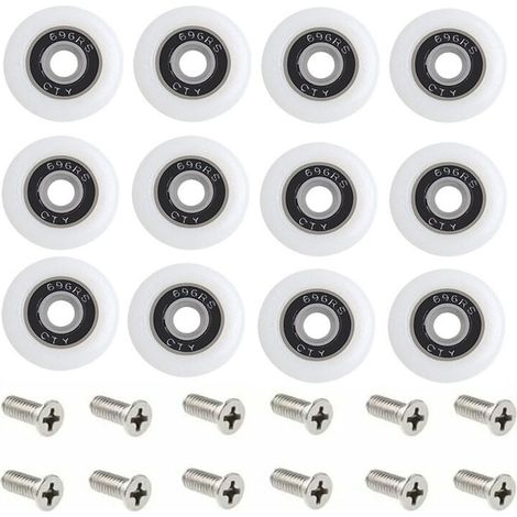 Rodillos para puerta de ducha de repuesto Ulisem, juego de 1 con tornillos, 23 mm de diámetro, patrón Starlight. (1/4)