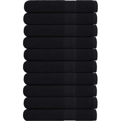 Serviettes FROGN, lot de 10, noires, 100x200 cm, 360 g/m²