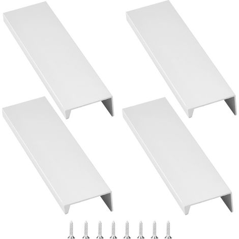 Lot de 4 Poignées invisibles, Aluminium, Trou central 120 mm, Pour cuisine chambre armoire(Q3 : Nouveaux produits pour le mois d'août) (1/5)