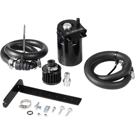 Kit de modification automobile pour pot d'huile de reniflard, pot d'huile avec tuyau et support, noir (1/5)