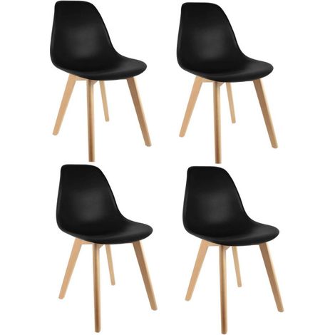 Lot de 4 Chaises Scandinave "Atun" 86cm Noir (1/5)