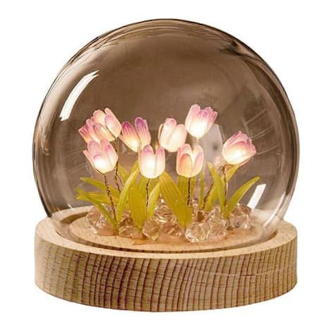 Veilleuse tulipe à faire soi-même, lampe décorative en forme de fleur, lampe de chevet pour chambre, cadeau idéal pour les filles, kit de matériel violet (1/5)