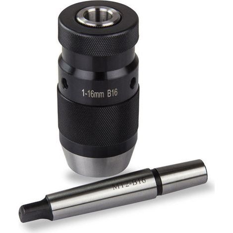 Mandrin de Forage à dégagement Rapide MT2-B16 + 1-16 B16, mandrin de perceuse en Acier Auto-serrant sans clé pour mandrins de serrer l'outil (1/5)