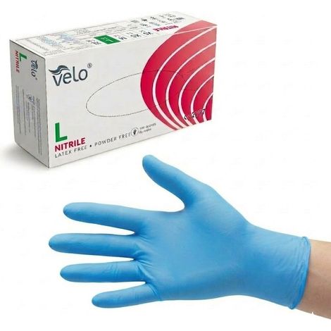 Velo L - 200 guantes de diagnóstico de nitrilo sin polvo, paquete de 200 unidades (1/3)