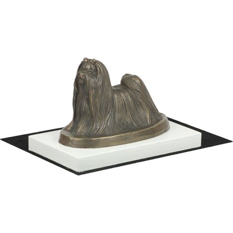 Maltés, Bichón Maltés, Maltés - estatuilla de perro, figura sobre una base blanca, trofeo para una exposición canina de Art-Dog (1/5)