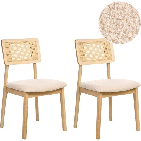 Set of 2 Dining Chairs EMBAR Wood Light Brown (1/5)