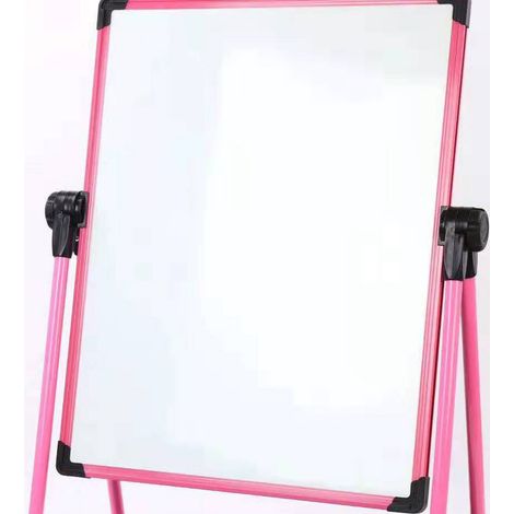 Chevalet vertical magnétique double face pour enfants, réglable en hauteur et pliable, pivotant à 360 degrés, tableau blanc à dessin rose