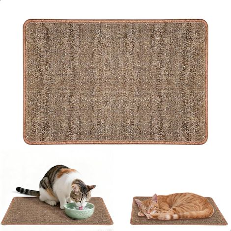 Tapis Sisal, Tapis Griffoir Chat Tapis Jeu Chat, Griffoir Résistant 60x40 cm, Antidérapant et Lavable, Protection Canapé Multifonction en Couleur Café (1/5)