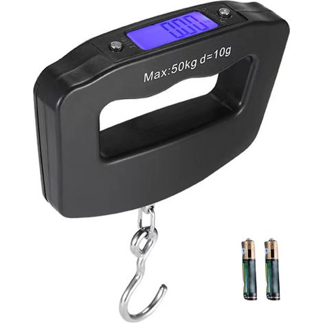 Balanza digital mini Crance de 50 kg con pantalla digital, portátil, industrial, electrónica, robusta, con gancho de elevación, cambio de unidades y función de tara. (1/5)