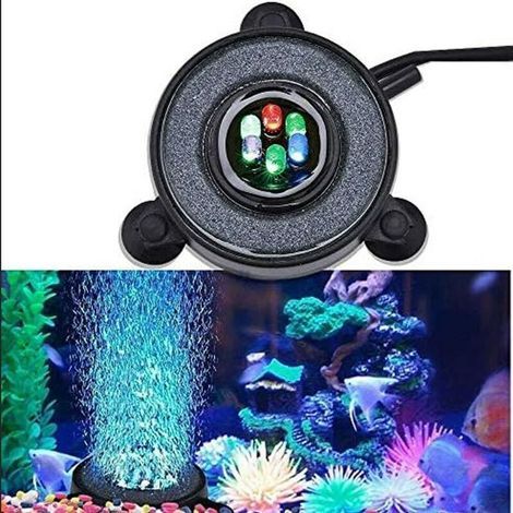 LED Aquarium Lumière Submersible(55mmx20mm), Aquarium Sous-Marine Lumière Rond Aquarium Barboteur avec Changement de Couleur Automatique, pour Extérieur, Jardin, Piscine, Étang (1/5)