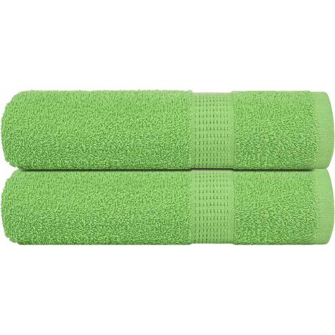 Toallas de Baño 2 uds Verde Manzana 100x150 cm 360 gsm vidaXL